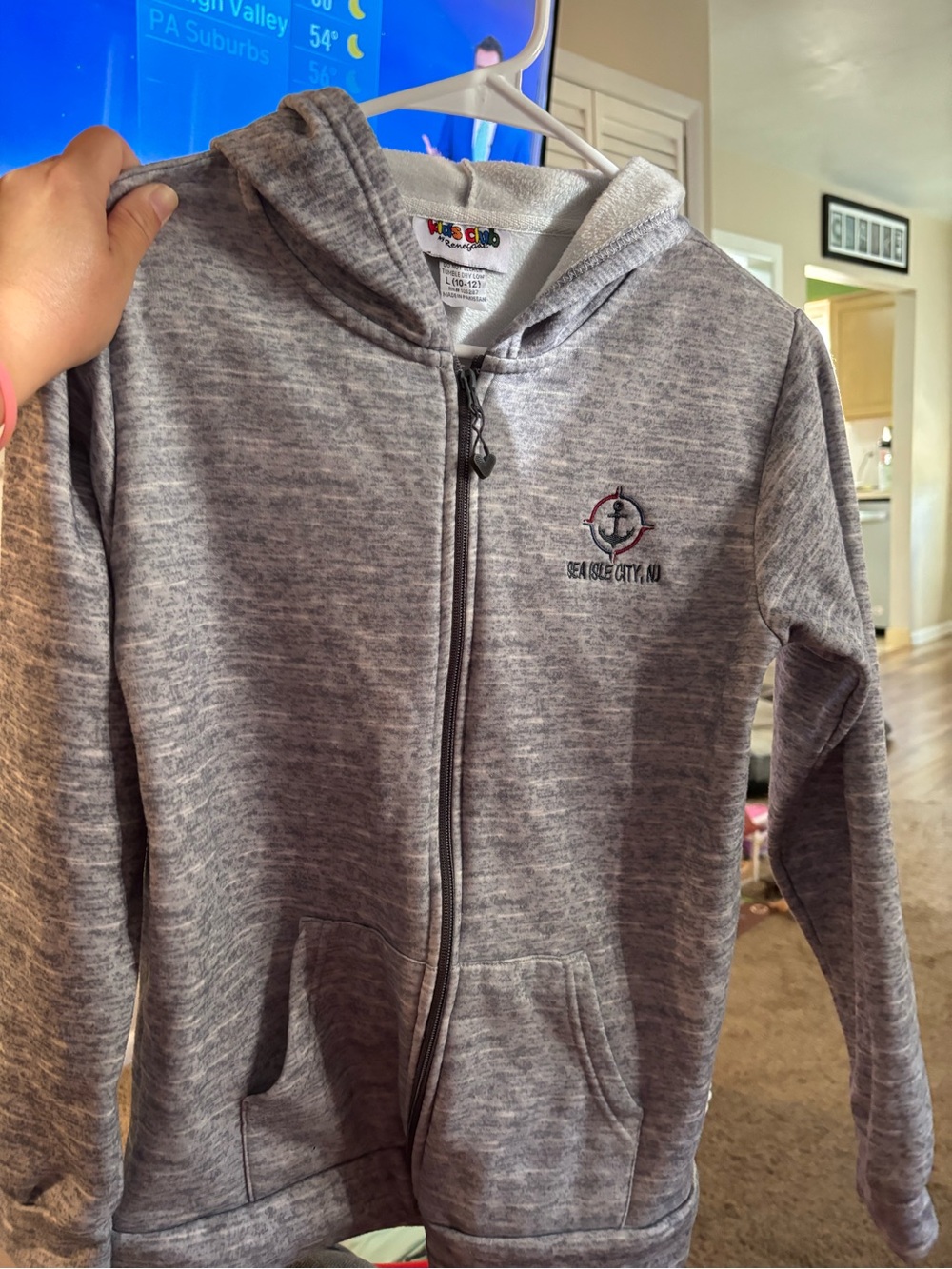 Youth Grey Sea Isle City Zip-Up Hoodie Jacket